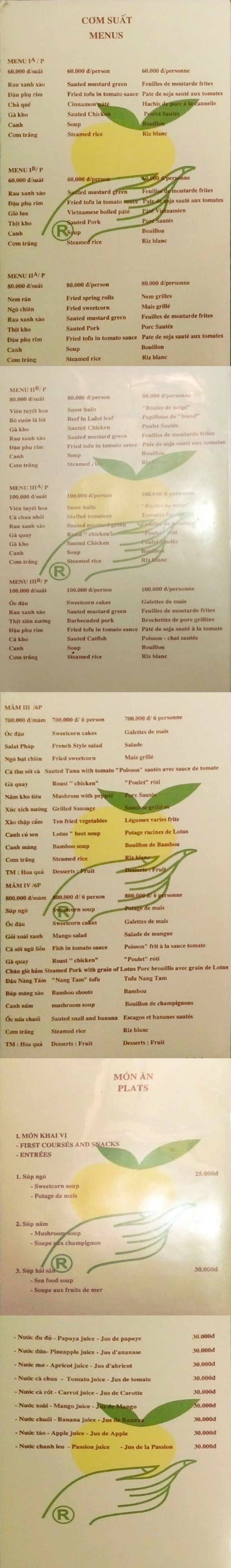 Menu Cơm Chay Nàng Tấm - Trần Hưng Đạo 2 