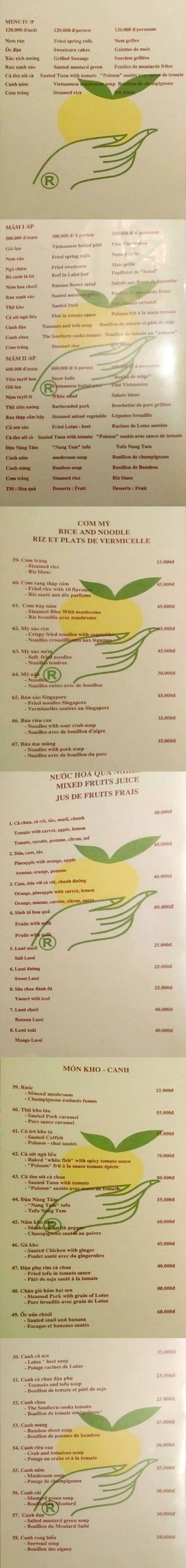 Menu Cơm Chay Nàng Tấm - Trần Hưng Đạo 4 