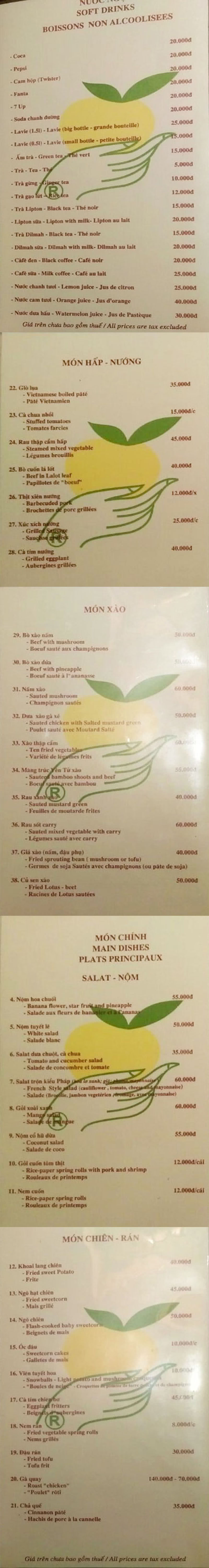 Menu Cơm Chay Nàng Tấm - Trần Hưng Đạo 3 
