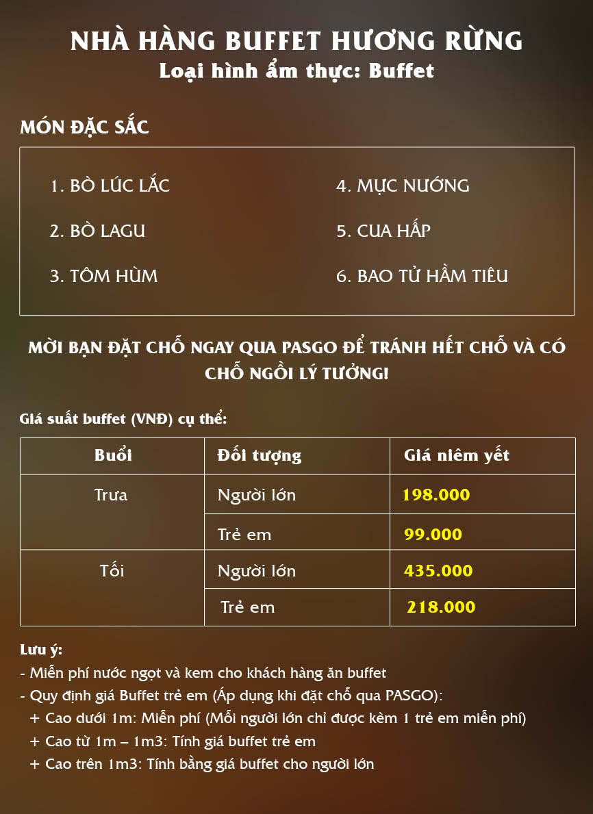 Menu Buffet Hương Rừng 1 