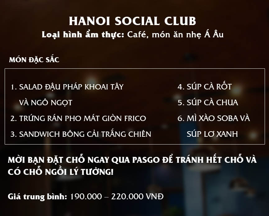 Menu The Hanoi Social Club 1 