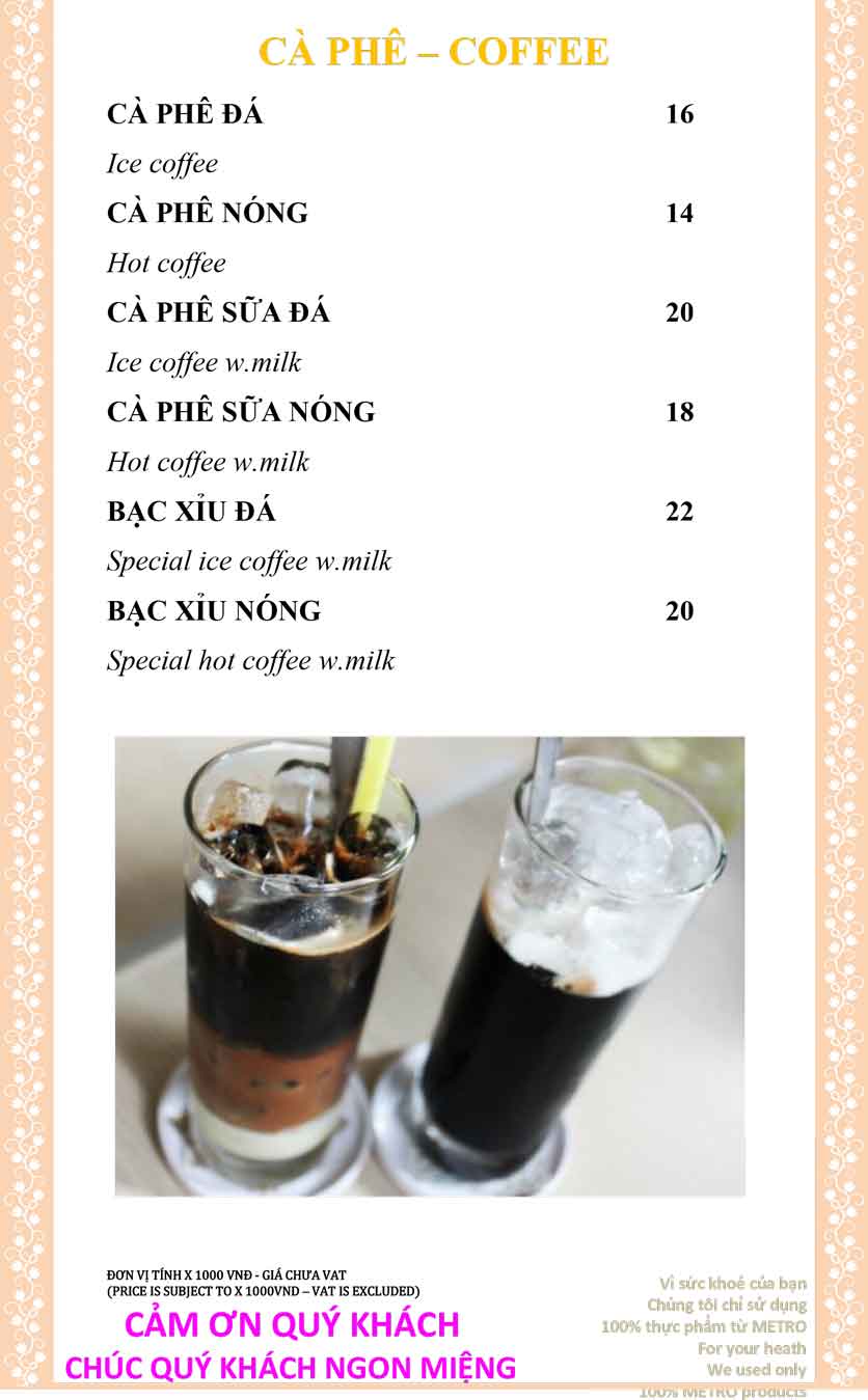 Menu Sài Gòn Xưa và Nay - Nguyễn Trung Trực 5 