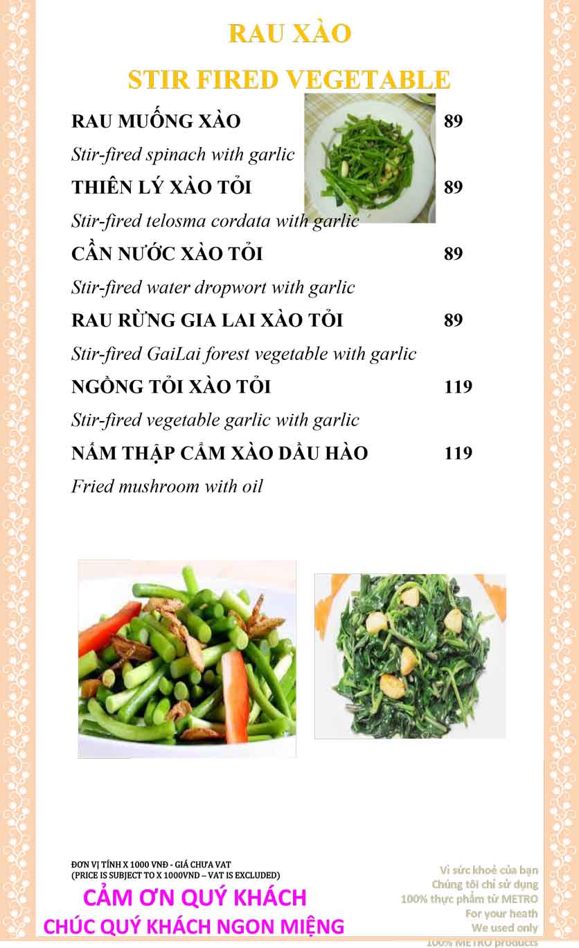 Menu Sài Gòn Xưa và Nay - Nguyễn Trung Trực 7 