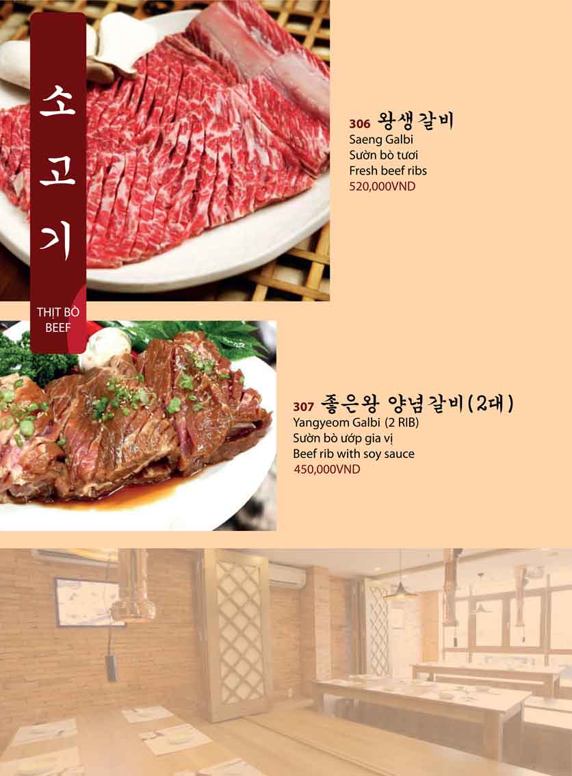 Menu Thích Restaurant Korean - Tân Sơn 1 