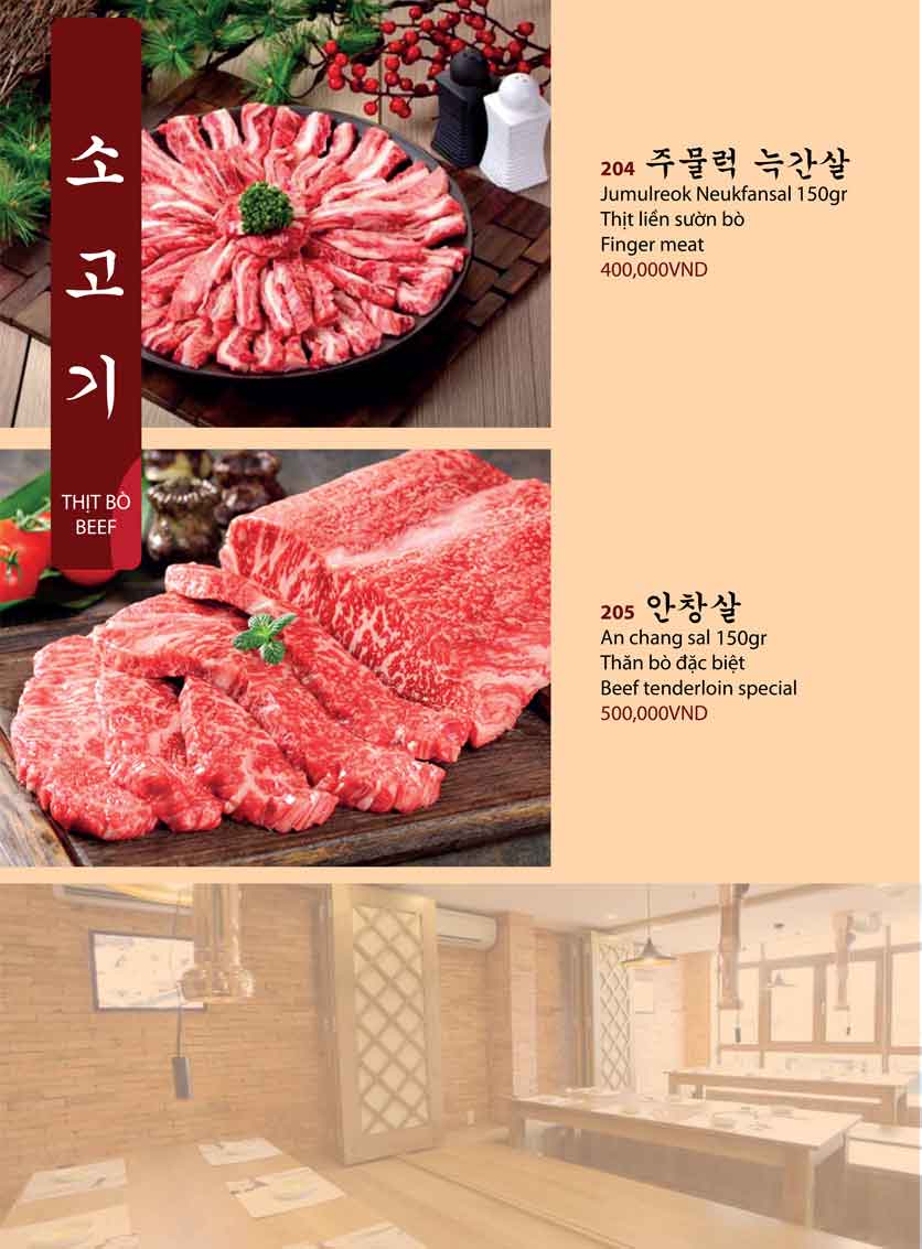 Menu Thích Restaurant Korean - Tân Sơn 7 