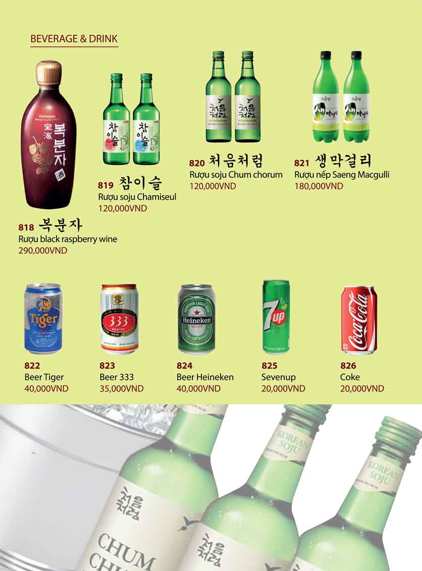 Menu Thích Restaurant Korean - Tân Sơn 8 