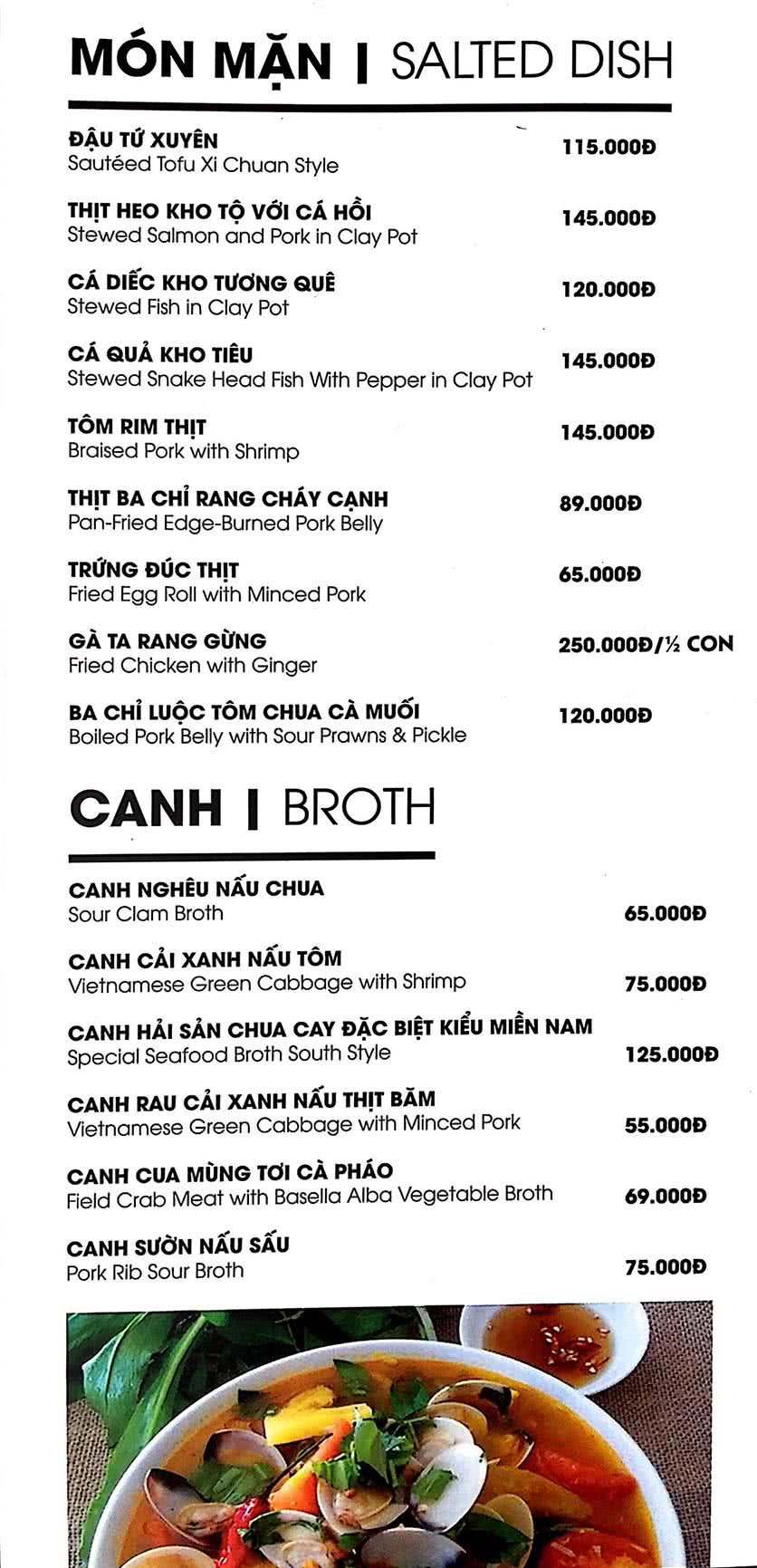 Menu Nhà Hàng Hải Sản KB 16 