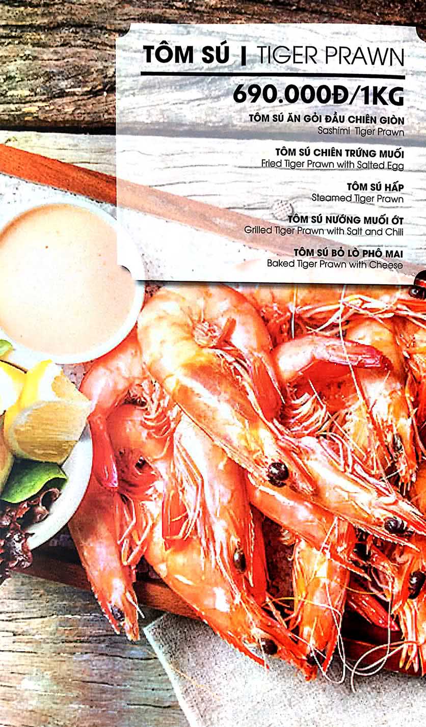 Menu Nhà Hàng Hải Sản KB 5 