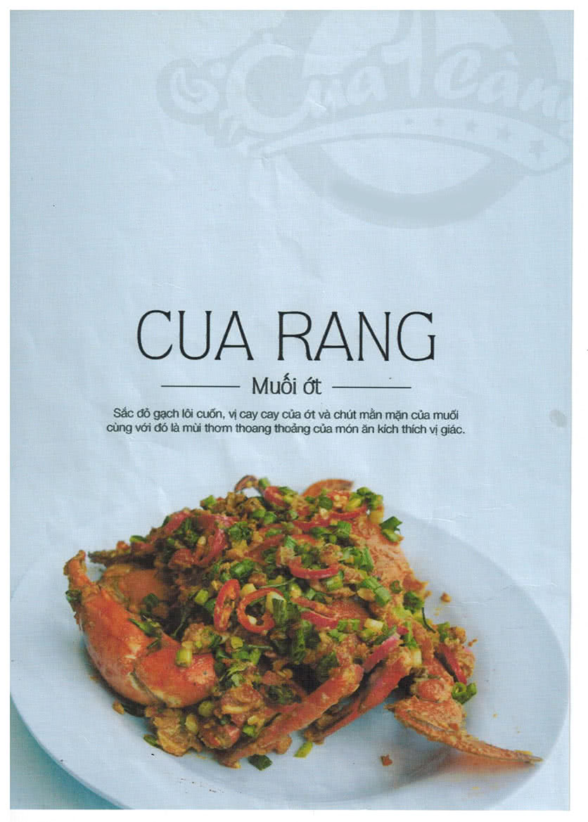 Menu Cua 1 Càng - Nguyễn Oanh 5