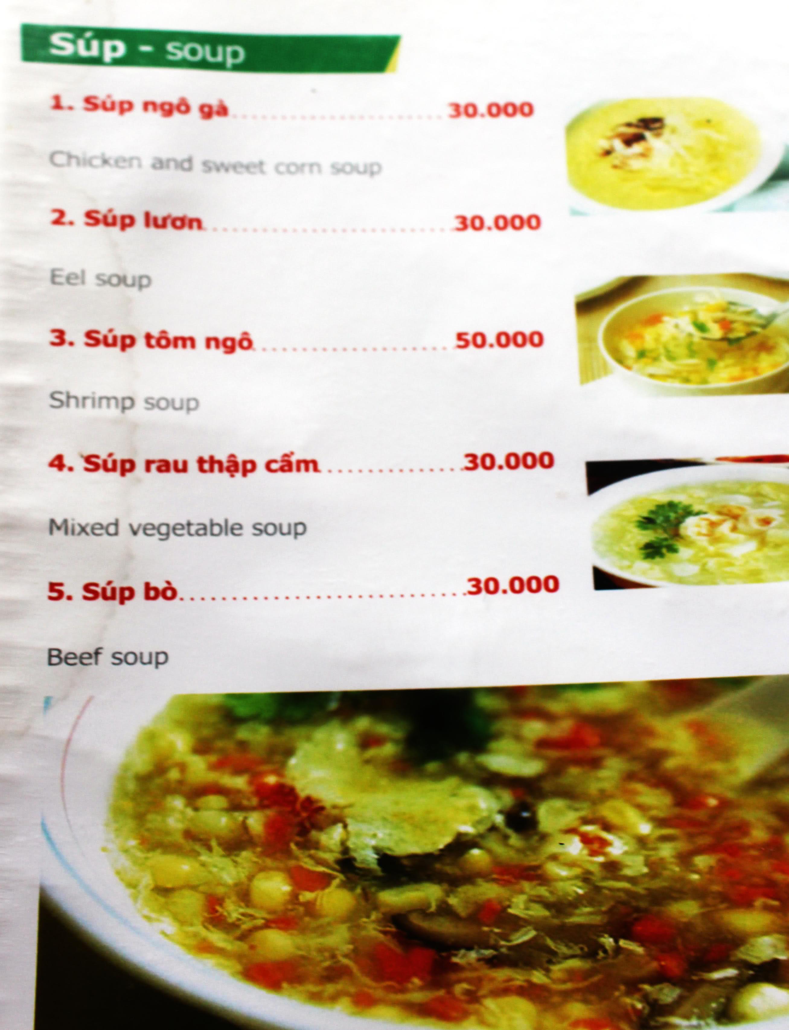 Menu Thượng Hải - Láng Hạ 1 