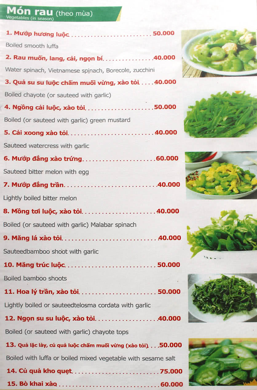 Menu Thượng Hải - Láng Hạ 2 