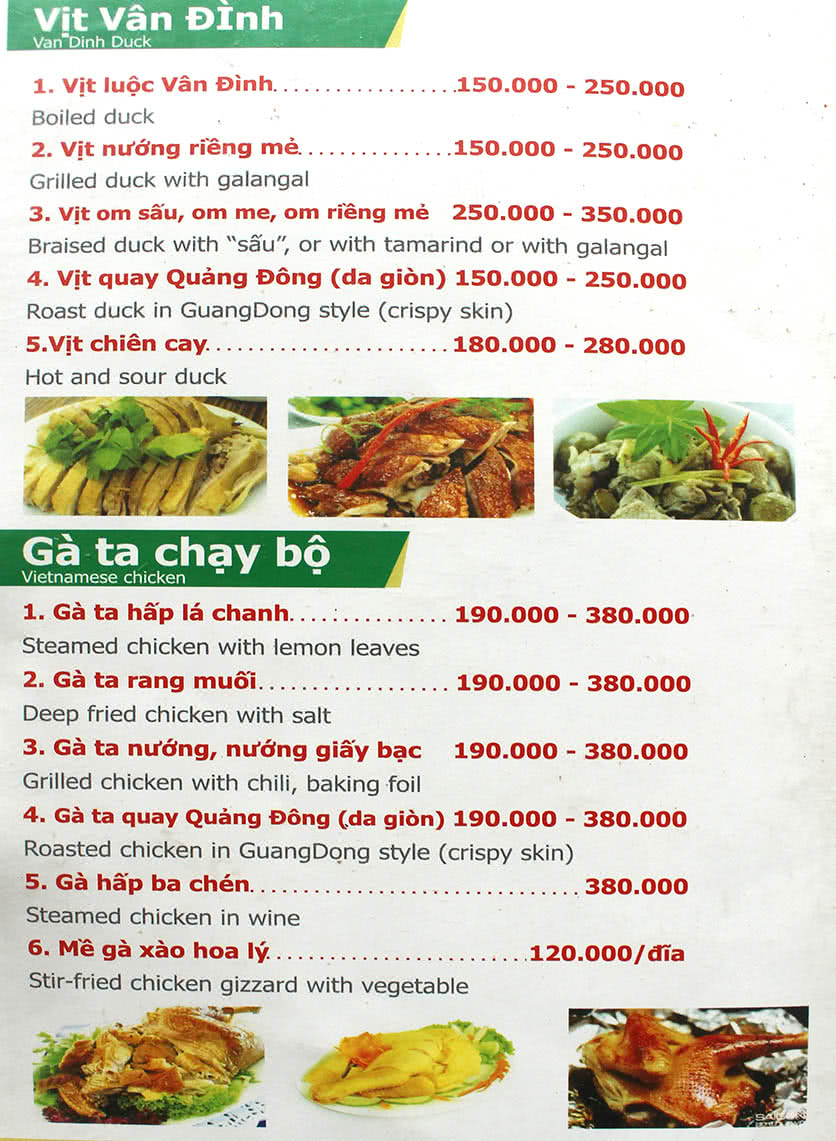Menu Thượng Hải - Láng Hạ 4 