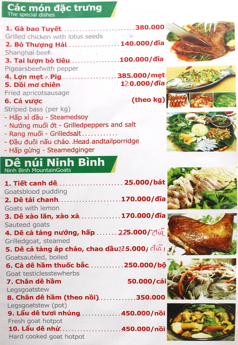 Menu Thượng Hải - Láng Hạ 5 