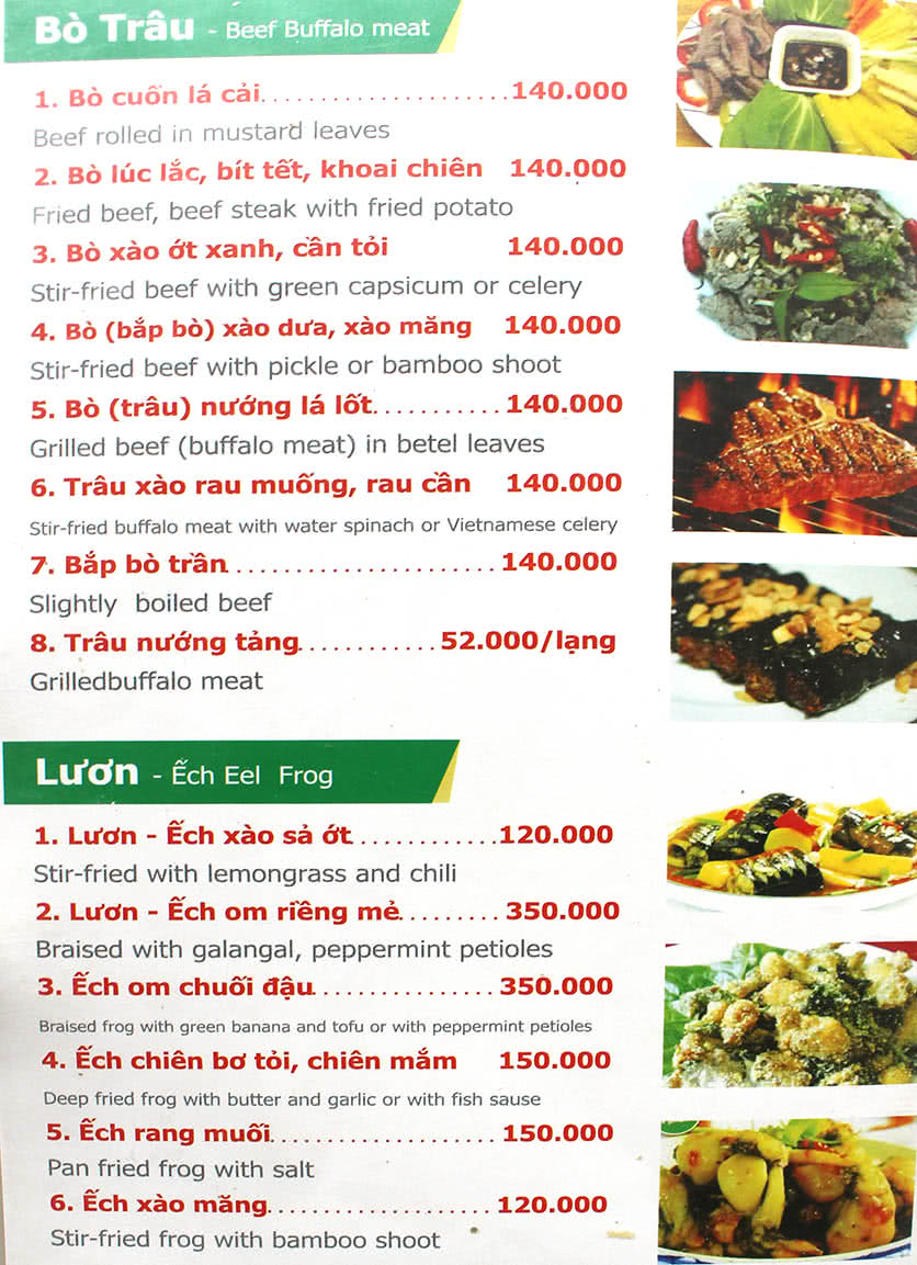 Menu Thượng Hải - Láng Hạ 7 