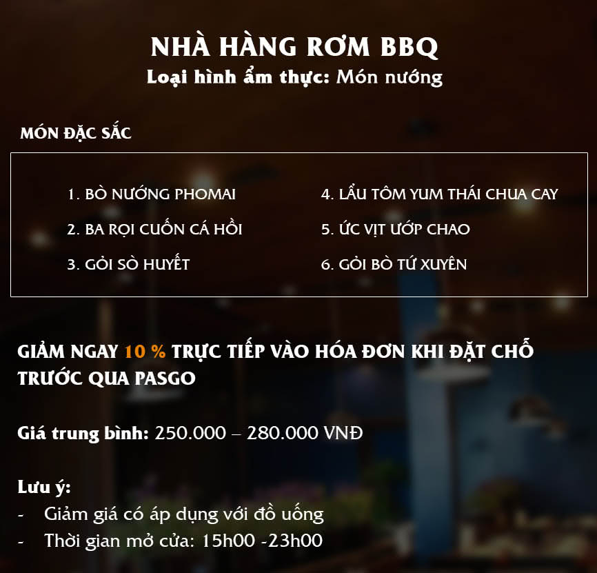 Menu Rơm BBQ 1