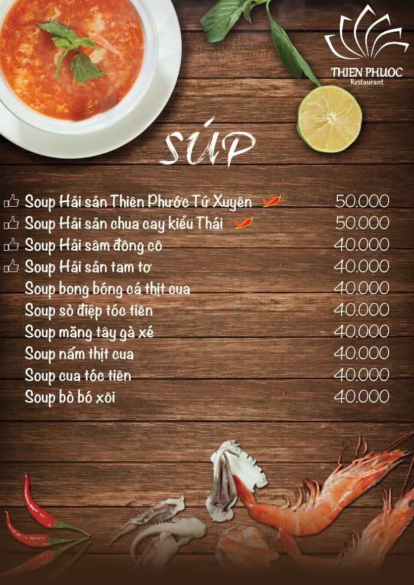 Menu Thiên Phước 4 