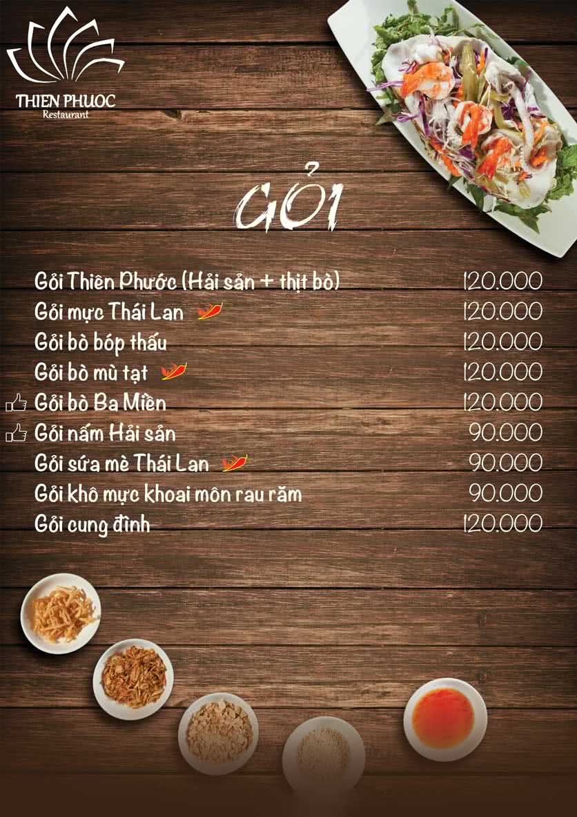 Menu Thiên Phước 5 