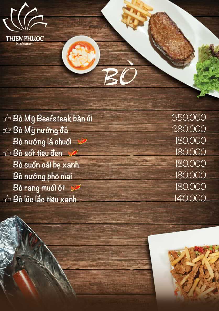 Menu Thiên Phước 9 