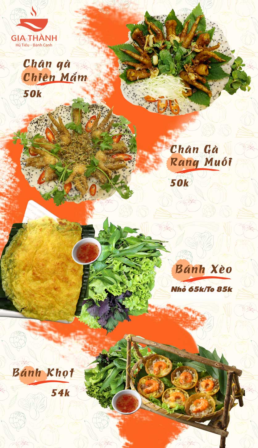 Menu Gia Thành - Hủ tiếu, bánh canh 2 