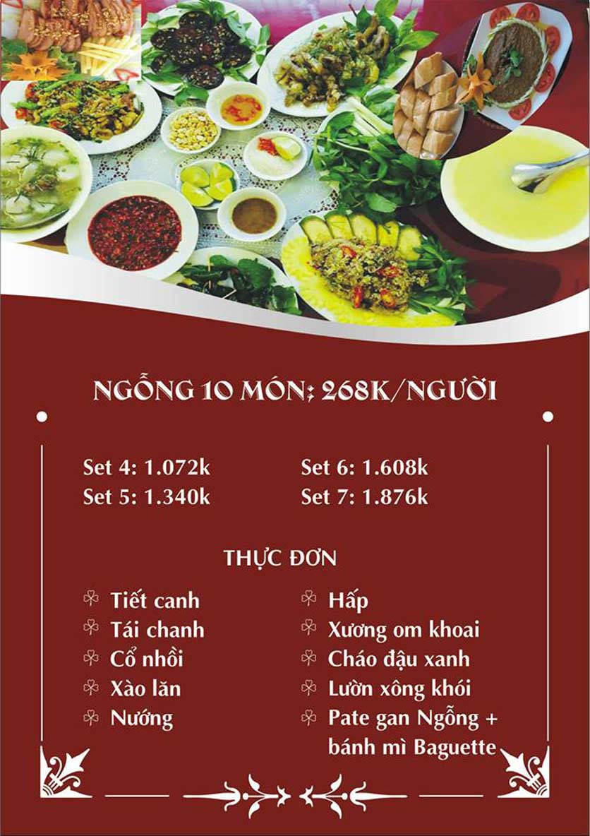 Menu Hoàng Tống - Phạm Hùng 3 