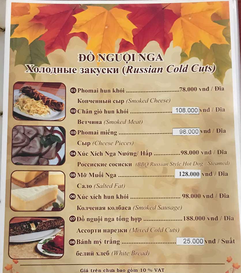 Menu Giấc Mơ Nhỏ Moscow 3 