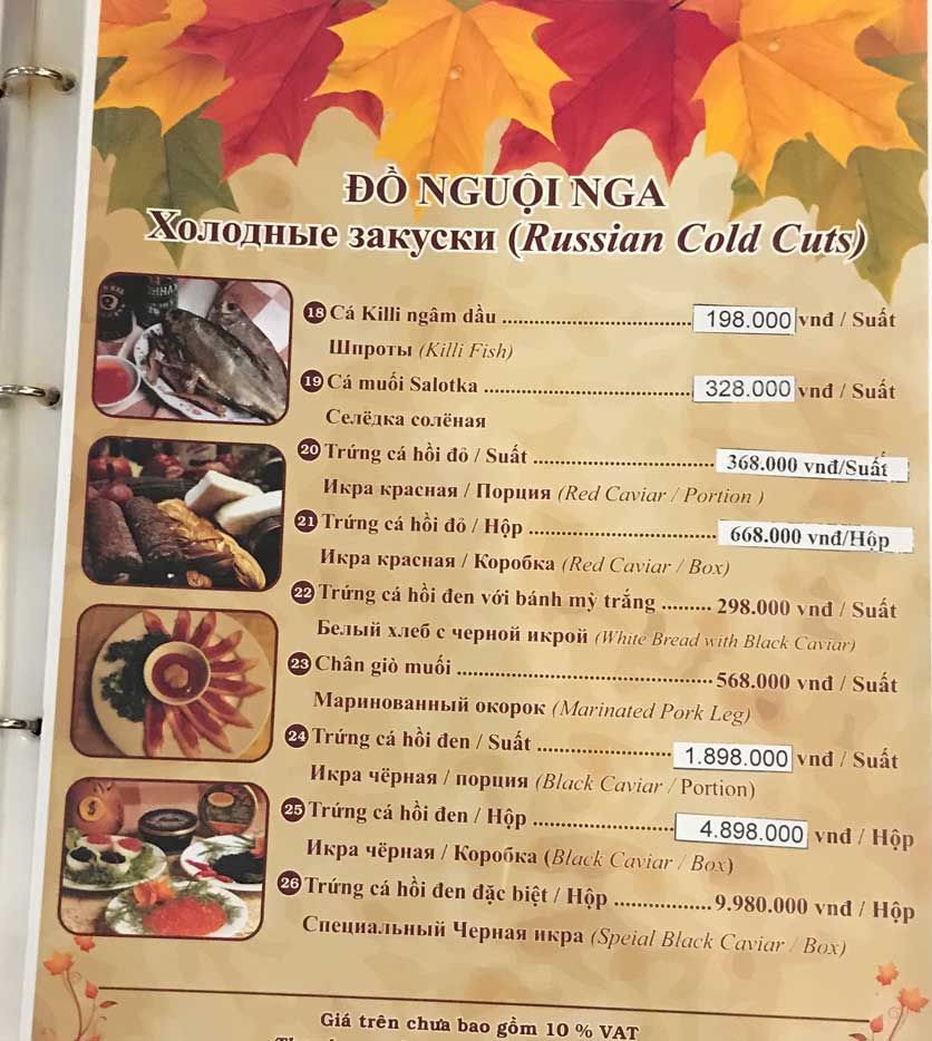 Menu Giấc Mơ Nhỏ Moscow 5 