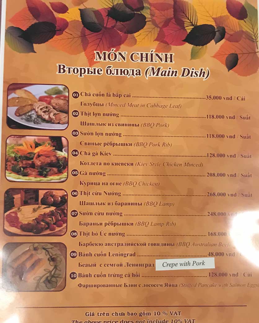 Menu Giấc Mơ Nhỏ Moscow 6 