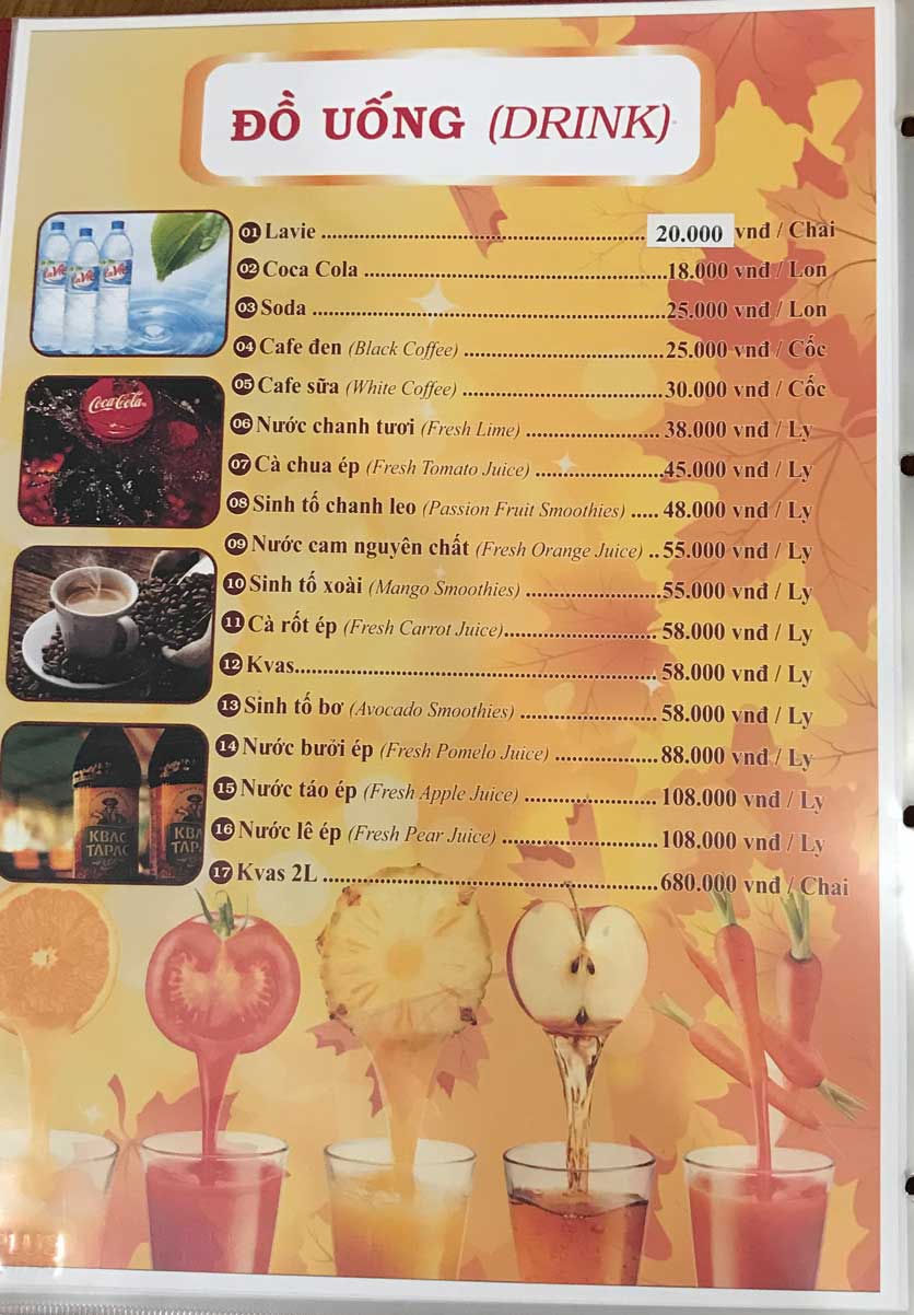 Menu Giấc Mơ Nhỏ Moscow 9 