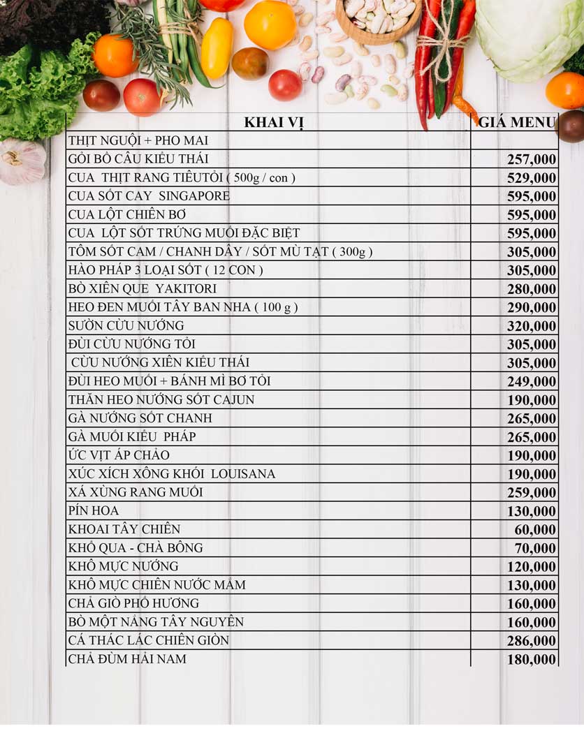 Menu Phố Hương - Trần Quang Diệu 1 