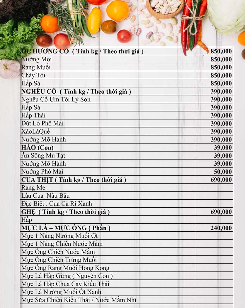 Menu Phố Hương - Trần Quang Diệu 5 