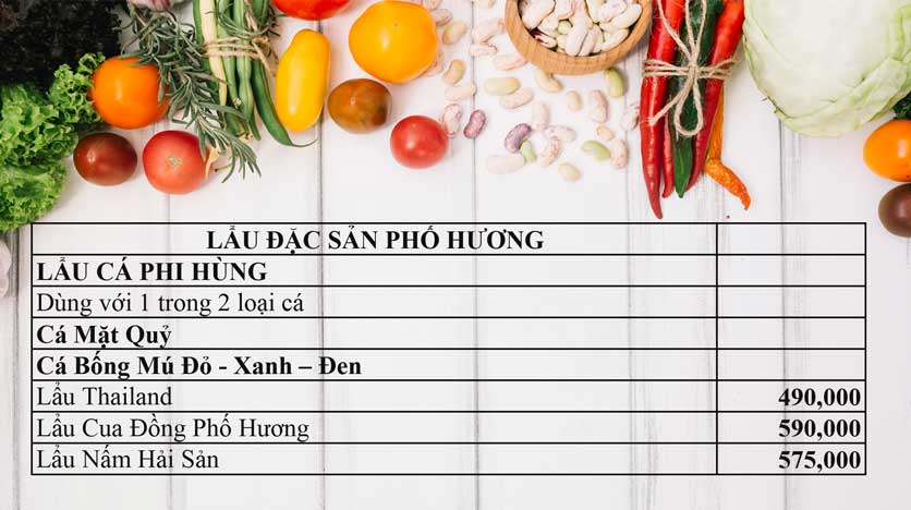 Menu Phố Hương - Trần Quang Diệu 8 