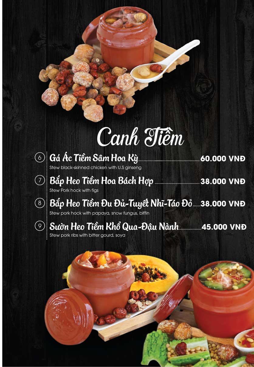 Menu Phở Ông Hùng – Hàng Bài 5
