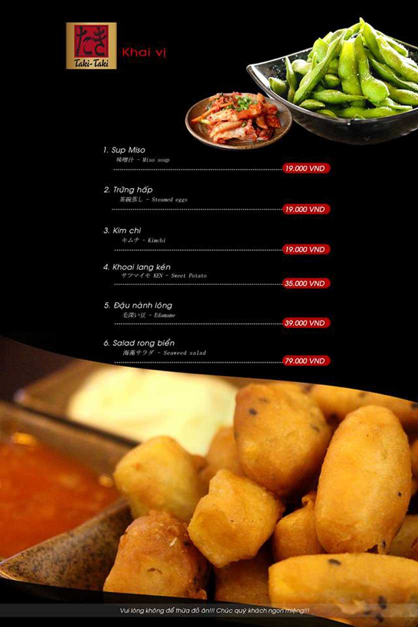 Menu TakiTaki - Hotpot - Võ Chí Công 1