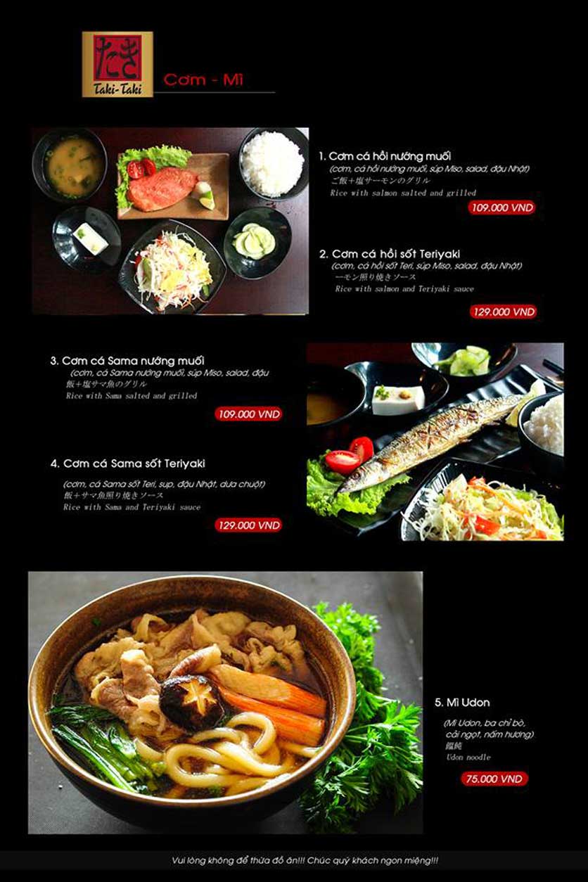Menu TakiTaki - Hotpot - Võ Chí Công 5