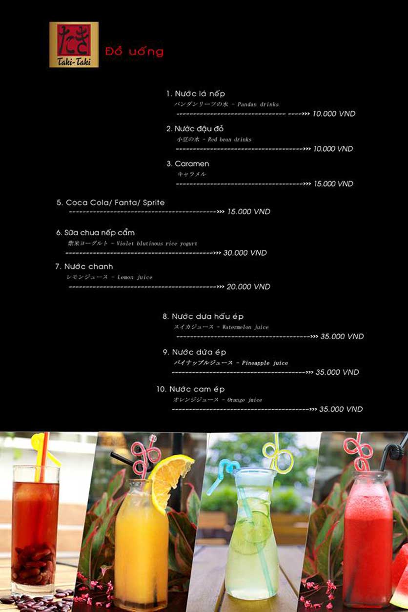 Menu TakiTaki - Hotpot - Võ Chí Công 6