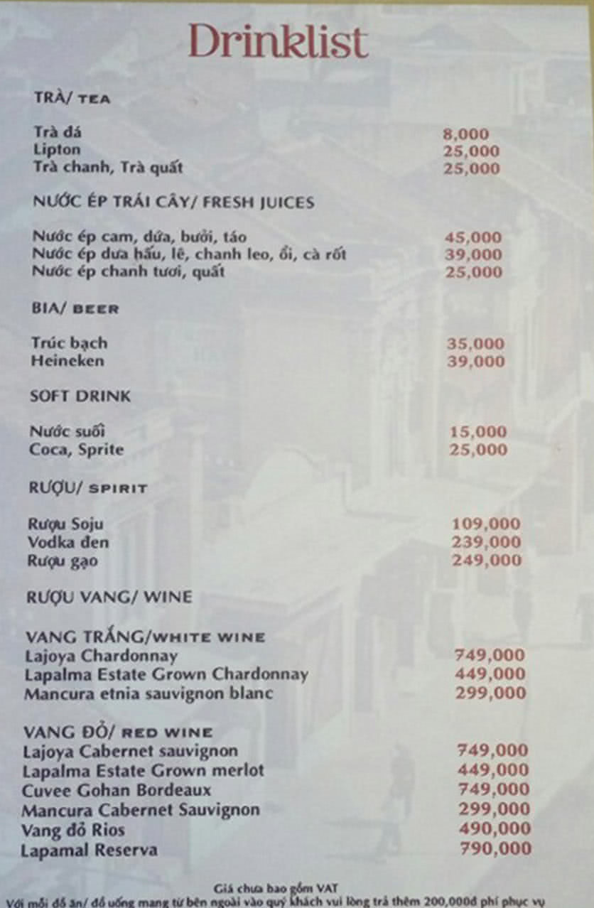 Menu Vua Chả Cá - Mai Hắc Đế  3 